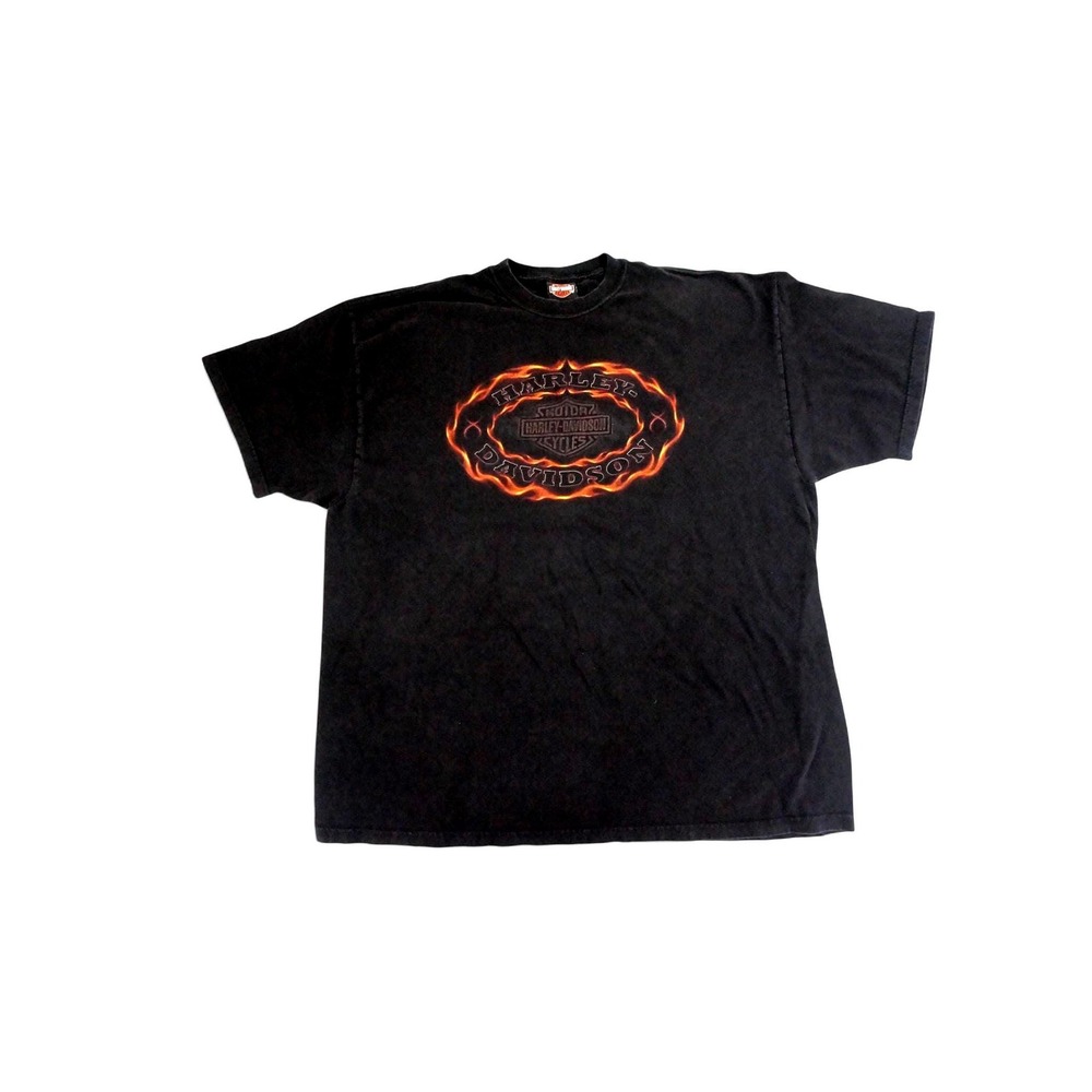 Vintage Harley-Davidson Wildwood NJ T-Shirt 2XL USA Pin-Up Retro Flame Black 2XL